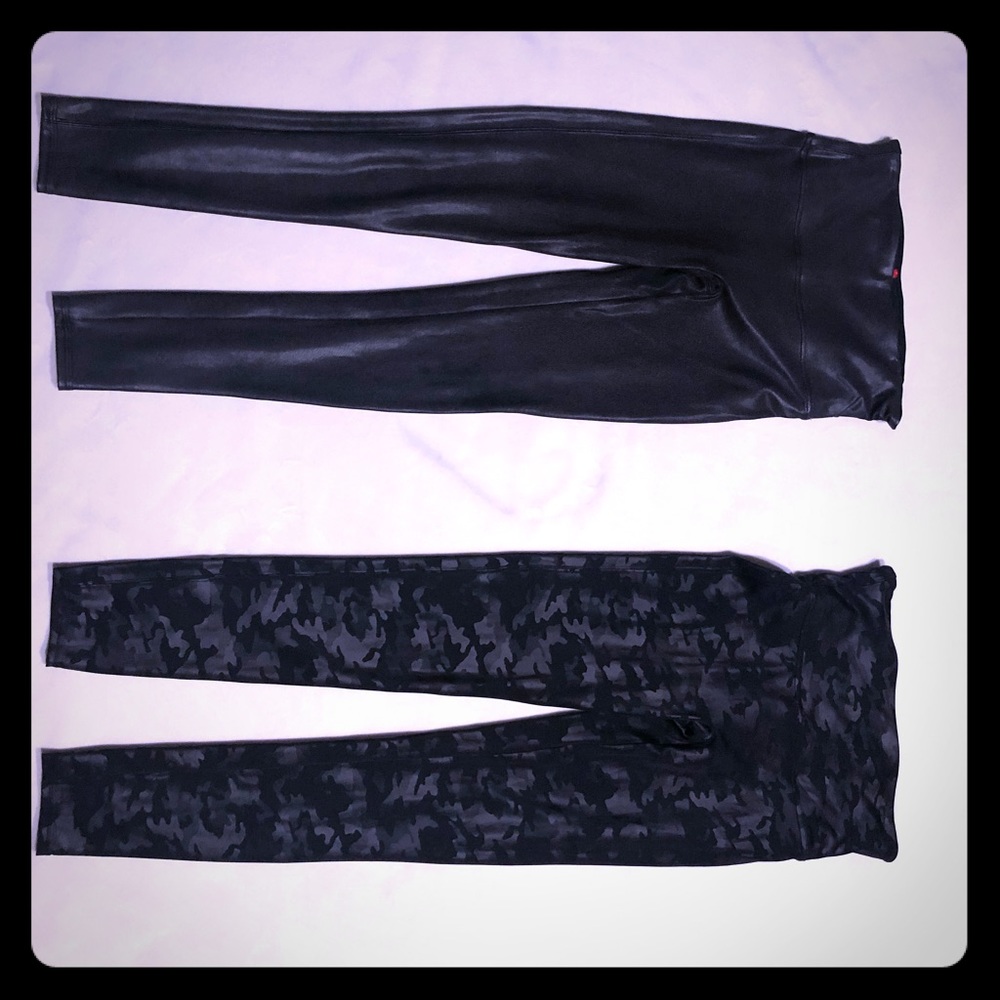 2 pairs Black Spanx Faux Leather Leggings